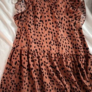 Elegant Brown Leopard Print Women's Blouse